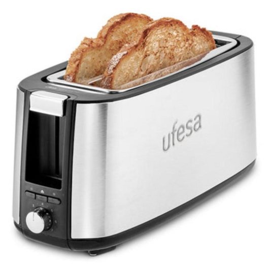 Grille-pain Ufesa Toastie Duo Plus 2 fentes longues 1400 W 7 niveaux inox