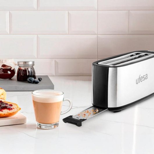 Grille-pain Ufesa Toastie Duo Plus 2 fentes longues 1400 W 7 niveaux inox