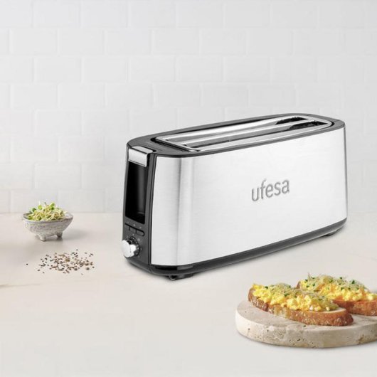 Grille-pain Ufesa Toastie Duo Plus 2 fentes longues 1400 W 7 niveaux inox