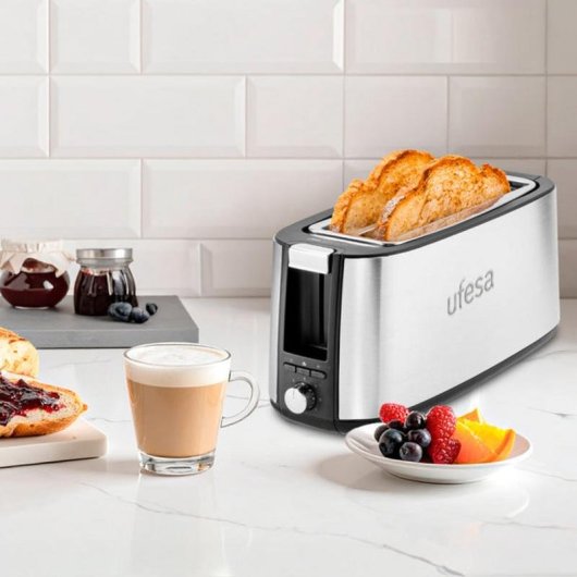 Grille-pain Ufesa Toastie Duo Plus 2 fentes longues 1400 W 7 niveaux inox