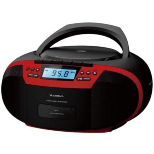 Sunstech CXUM54BTRD Radio CD portable cassette Bluetooth/USB Rouge