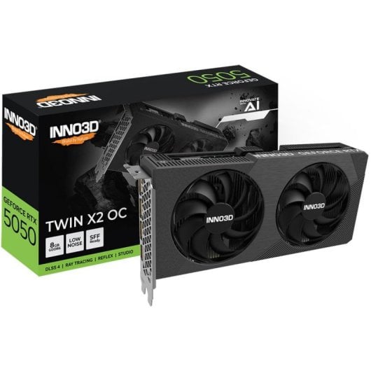 Inno3d GeForce RTX 5050 TWIN X2 OC 8GB GDDR6 Placa Gráfica com Reflex 2, RTX AI e DLSS4
