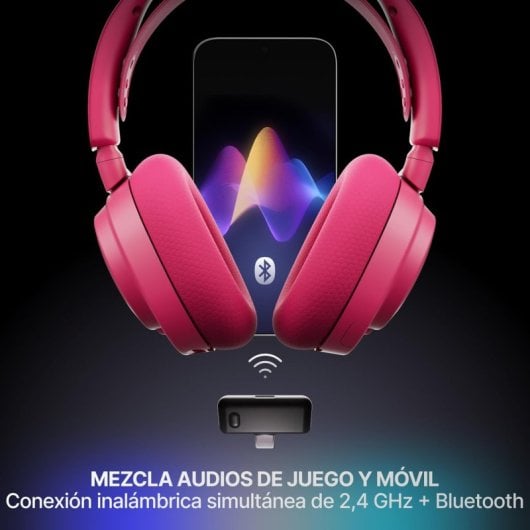 Auriculaires Steelseries Arctis Nova 7P Gen 2 sans fil Bluetooth et 2,4 GHz Gaming avec annulation de bruit magenta