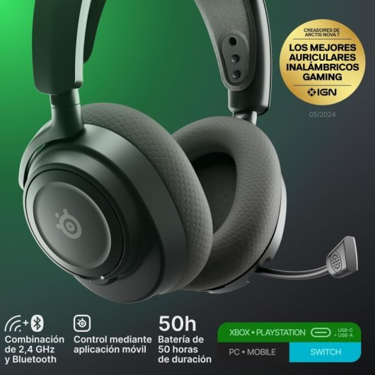 Auriculares Steelseries Arctis Nova 7X Gen 2 Bluetooth y Wireless para Xbox/PC/Nintendo Switch negro