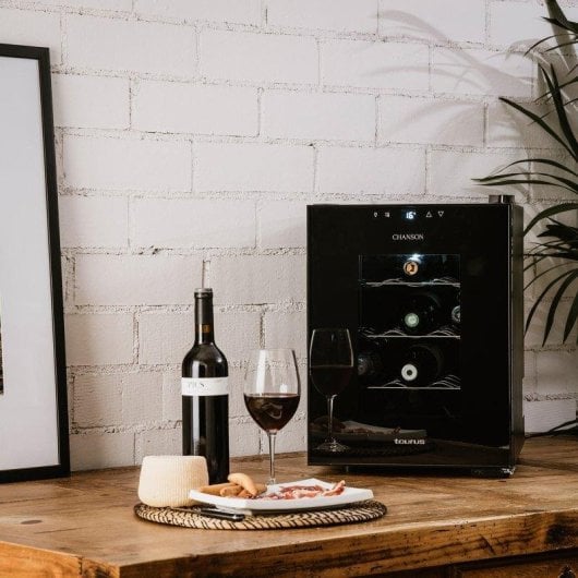Vinoteca Taurus Chanson 12 botellas Termoeléctrica Control Digital Negro
