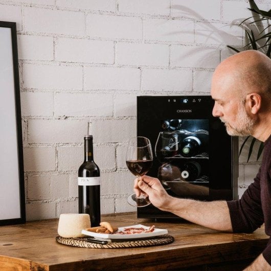 Vinoteca Taurus Chanson 12 botellas Termoeléctrica Control Digital Negro