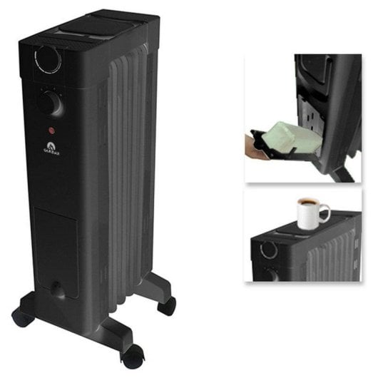 Radiateur Electrique Glaziar Santorini 5 1000W compact thermostat humidificateur plateau