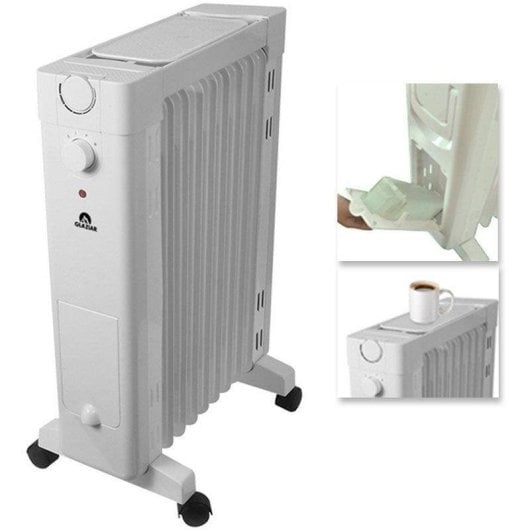 Radiador a Óleo Glaziar Santorini 9 2000W 9 Elementos com Humidificador e Bandeja
