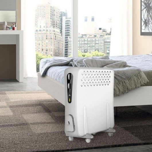 Radiateur électrique Glaziar Vesubio 2000W grand thermostat roues et sécurité