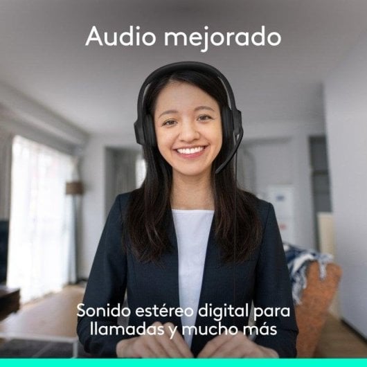 Logitech H390 Auriculares Estéreo con Micrófono con Supresión de Ruido USB-C + Brio 100 Webcam FullHD