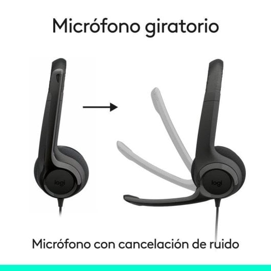 Logitech H390 Auriculares Estéreo con Micrófono con Supresión de Ruido USB-C + Brio 100 Webcam FullHD