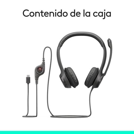 Logitech H390 Auriculares Estéreo con Micrófono con Supresión de Ruido USB-C + Brio 100 Webcam FullHD