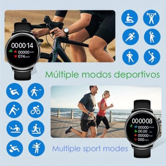 Dam Electronics Z93 Pro Bluetooth 44mm AMOLED Negro IP67 SpO2 Pulsómetro Monitor de Sueño