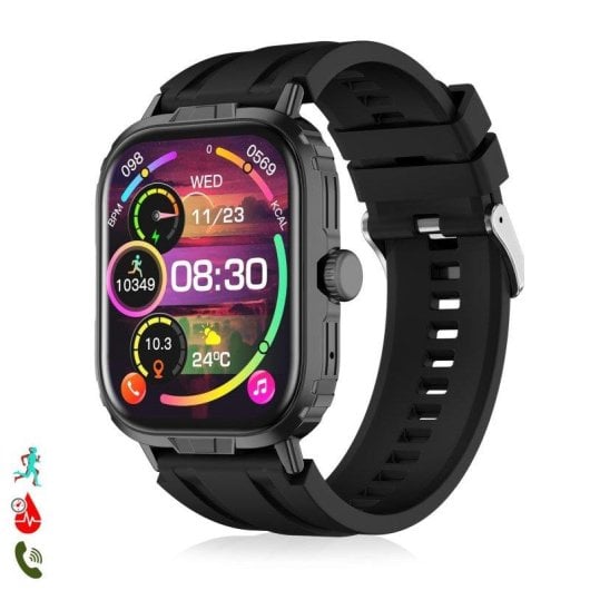 Dam Electronics M106 Bluetooth 2.01" IPS Métal/Noir Taille Unique IP68 SpO2 Pulsomètre