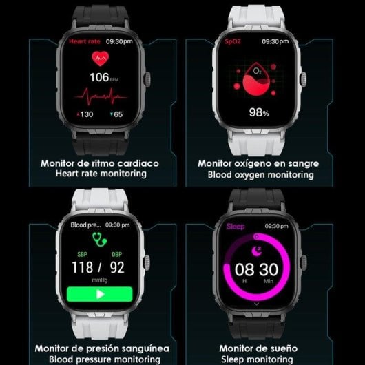 Dam Electronics M106 Bluetooth 2.01" IPS Métal/Noir Taille Unique IP68 SpO2 Pulsomètre