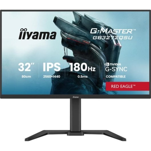 iiyama G-MASTER GB3272QSU-B1 Monitor 31,5" Quad HD 180Hz IPS HDR10 0,5ms com Altura Ajustável