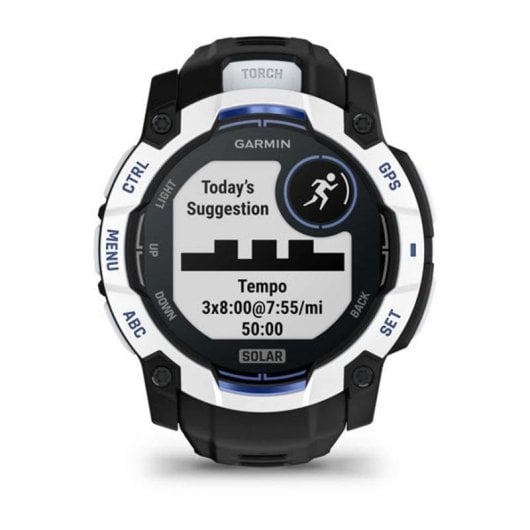 Garmin Instinct GPS Bluetooth 45mm AMOLED Noir/Bleu Unisexe Étanche 10ATM SpO2 Fréquence Cardiaque