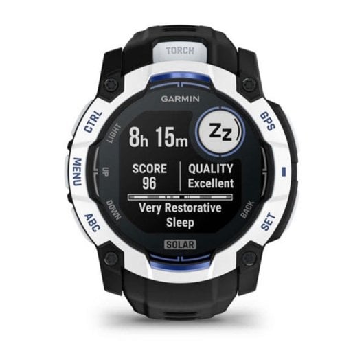 Garmin Instinct GPS Bluetooth 45mm AMOLED Noir/Bleu Unisexe Étanche 10ATM SpO2 Fréquence Cardiaque