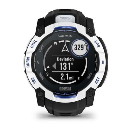 Garmin Instinct GPS Bluetooth 45mm AMOLED Noir/Bleu Unisexe Étanche 10ATM SpO2 Fréquence Cardiaque