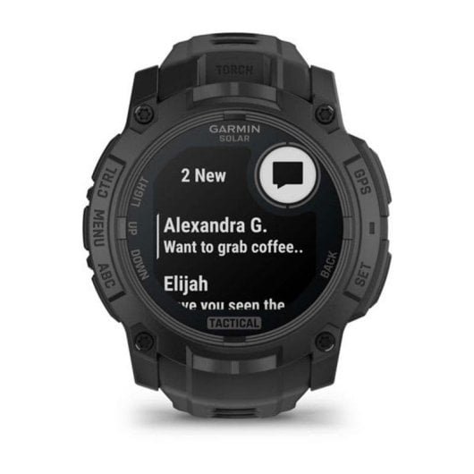 Garmin Instinct GPS AMOLED 45mm Schwarz Unisex SpO2 Pulsmesser Schlaftracker Wasserdicht 10ATM