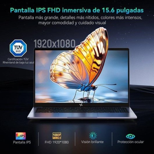 Portátil Huidun HiBook 6 15,6" Intel Twin Lake N150 16GB Ecrã IPS FHD+ 256GB SSD Windows 11