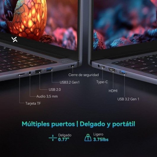 Portátil Huidun HiBook 6 15,6" Intel Twin Lake N150 16GB Ecrã IPS FHD+ 256GB SSD Windows 11
