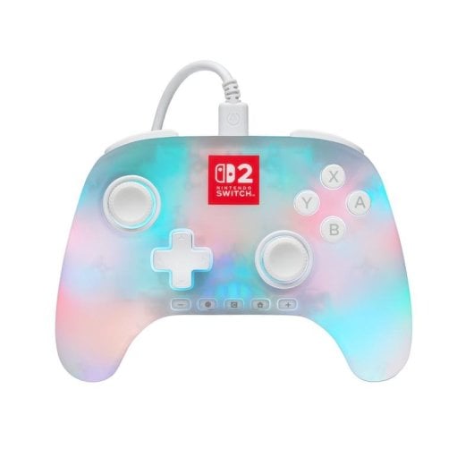 PowerA Advantage Manette filaire pour Nintendo Switch 2 avec Lumectra - Blanc