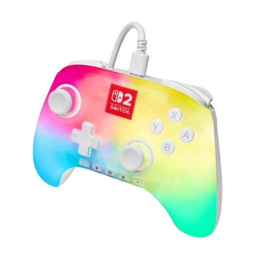 PowerA Advantage Manette filaire pour Nintendo Switch 2 avec Lumectra - Blanc