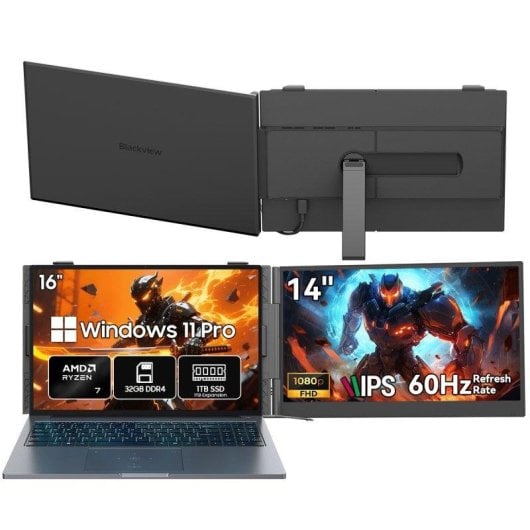 Portátil Blackview GamiBook 8 16" AMD Ryzen 7 7735HS 32GB 1TB SSD Radeon 680M Windows 11 Pro