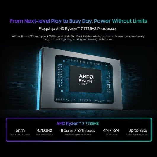 Portátil Blackview GamiBook 8 16" AMD Ryzen 7 7735HS 32GB 1TB SSD Radeon 680M Windows 11 Pro