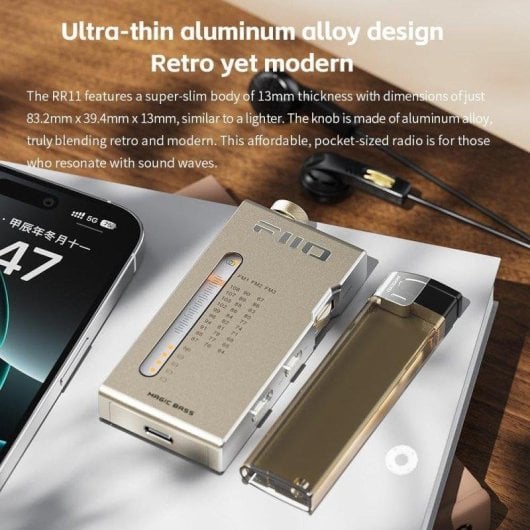 FiiO RR11 Radio FM Portable HiFi BASS 3D Noir