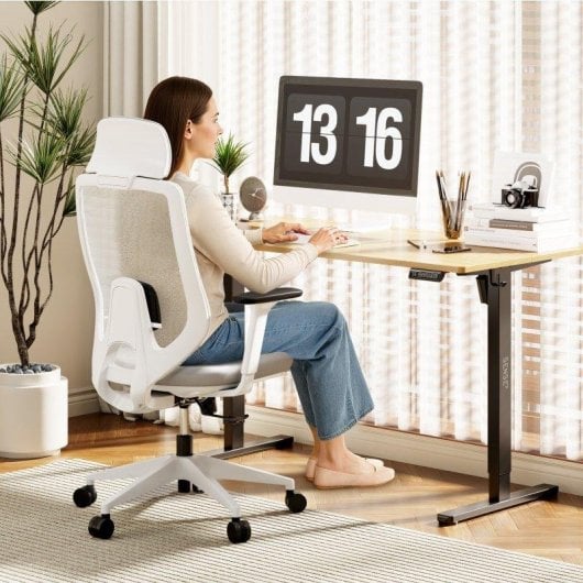 Silla de Oficina Ergonómica Sense7 Nakai Ajustable Reposabrazos 3D Blanco