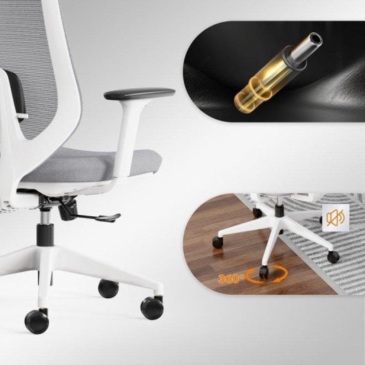 Silla de Oficina Ergonómica Sense7 Nakai Ajustable Reposabrazos 3D Blanco