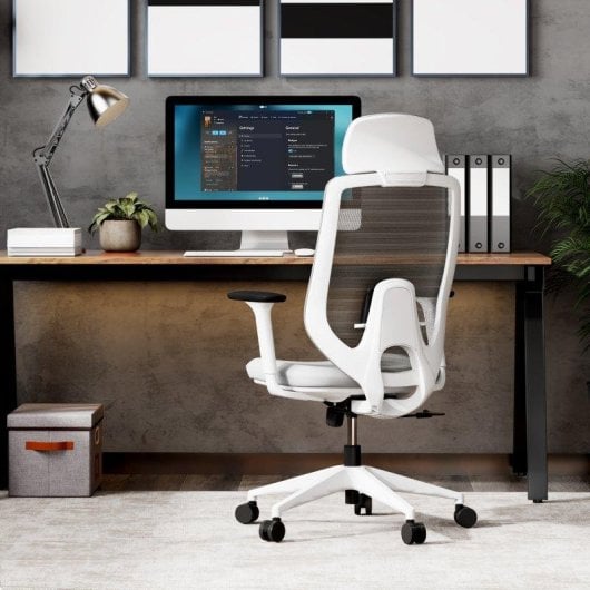 Silla de Oficina Ergonómica Sense7 Nakai Ajustable Reposabrazos 3D Blanco