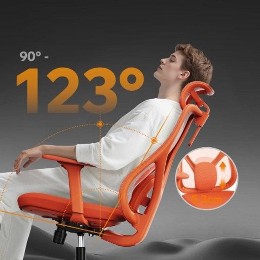 Sense7 Moyo Silla de Oficina Ergonómica Ajustable Naranja