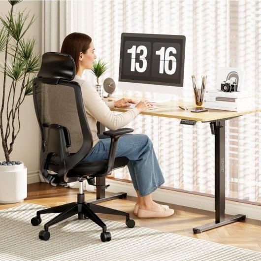 Silla de Oficina Ergonómica Sense7 Nakai Negra, Reclinable, 3D, Soporte Lumbar y Respaldo de Malla