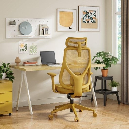 Silla de Oficina Ergonómica Sense7 Moyo Amarillo Ajustable 3D 150 kg