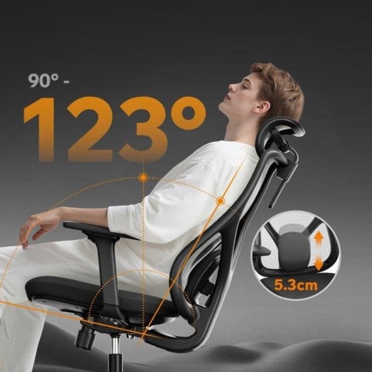 Silla de Oficina Ergonómica Sense7 Moyo, Reclinable, Negro