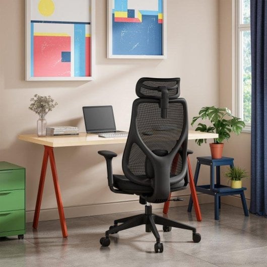 Silla de Oficina Ergonómica Sense7 Moyo, Reclinable, Negro
