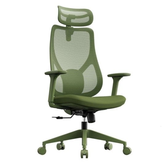 Silla de oficina ergonómica Sense7 Moyo Verde, ajuste 3D, malla transpirable, hasta 150 kg