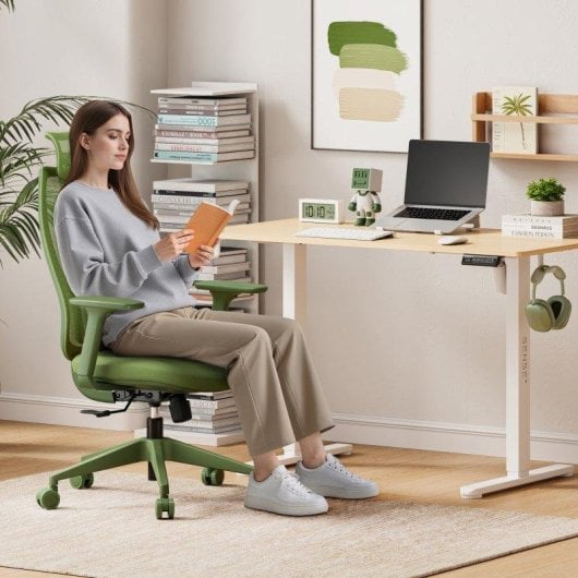Silla de oficina ergonómica Sense7 Moyo Verde, ajuste 3D, malla transpirable, hasta 150 kg