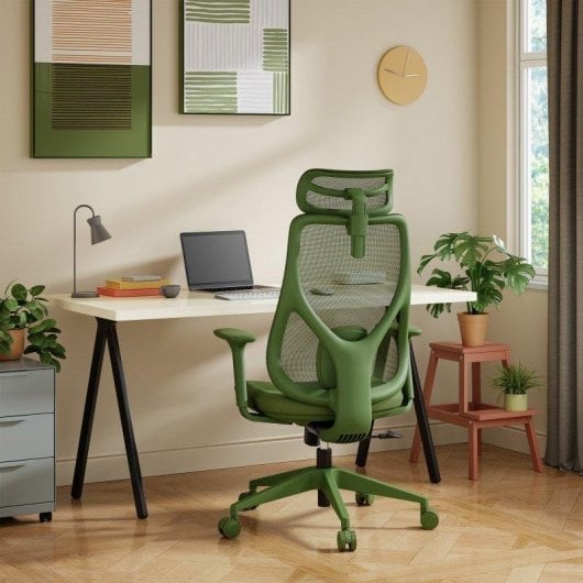 Silla de oficina ergonómica Sense7 Moyo Verde, ajuste 3D, malla transpirable, hasta 150 kg