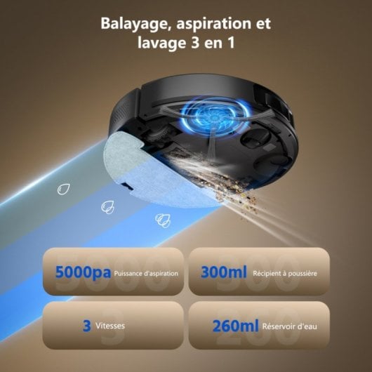 Aspirateur Robot Teendow D10s Plus Navigation Intelligente 5.000 Pa Contrôle Vocal
