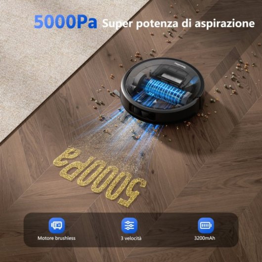 Robot Aspirapolvere Teendow D10s Plus Navigazione Avanzata 5.000 Pa Controllo Vocale