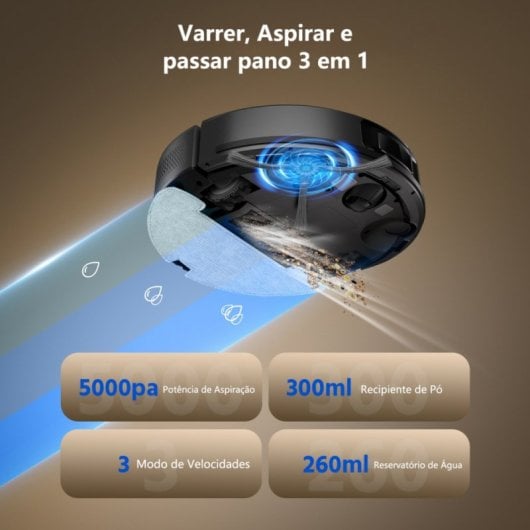 Robot Aspirador Teendow D10s Plus Navegação Inteligente 5.000 Pa Controlo por Voz