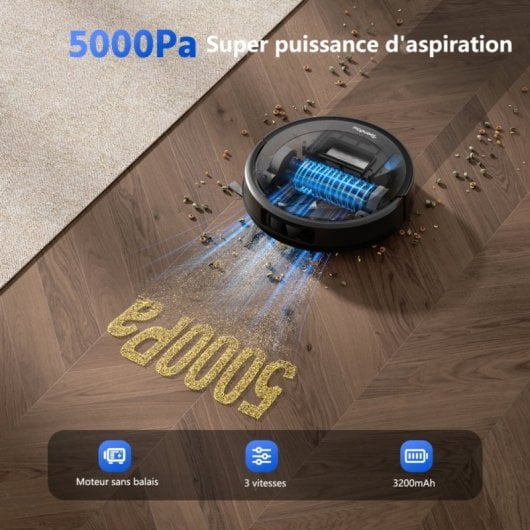 Aspirateur Robot Teendow D10s Plus Navigation Intelligente 5.000 Pa Contrôle Vocal