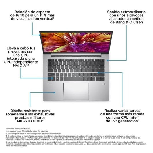 Portátil HP ZBook Firefly G10 14" Intel Core i7-1365U 16GB 1TB SSD RTX A500 Windows 11 Pro