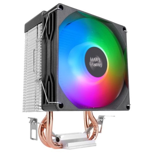 Dissipateur thermique Mars Gaming Mcpu-x2 pour processeur 150 W, 2 caloducs, ventilateur PWM, FDB, FRGB, format SFF/mini-ITX, noir