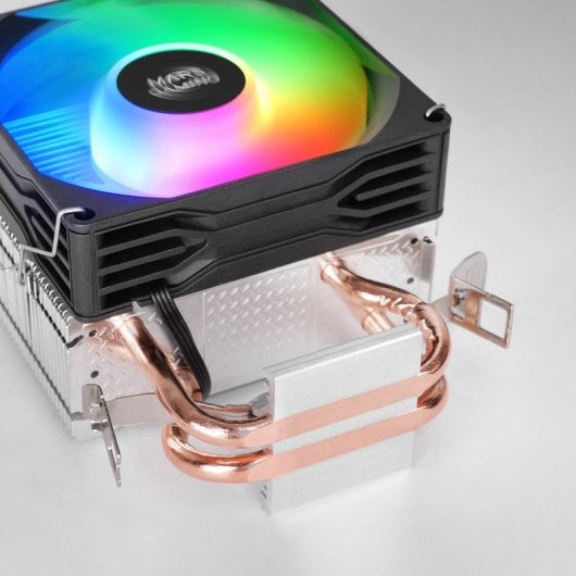 Dissipateur thermique Mars Gaming Mcpu-x2 pour processeur 150 W, 2 caloducs, ventilateur PWM, FDB, FRGB, format SFF/mini-ITX, noir