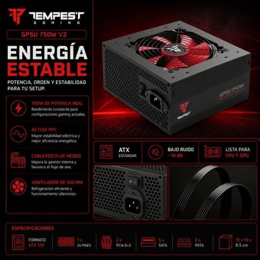 Tempest Netzteil 750W Schwarz